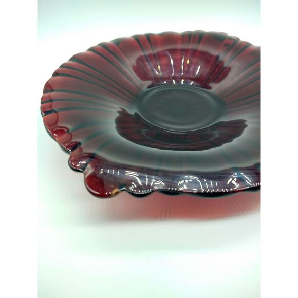 1940s Anchor Hocking Ruby Red Old Cafe Candy Dish w/ Metal Handle - Picture 7 of 13